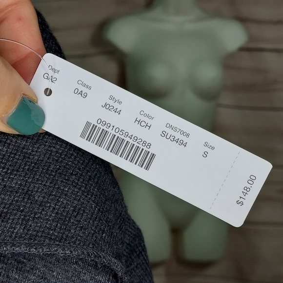 JCrew Sophie open front sweater blazer patch pockets heather charcoal S - Picture 7 of 11